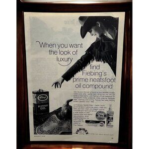 Fiebings Neatsfoot Oil Compound Vintage Print Ad 1970s Tack Care Saddle Soap